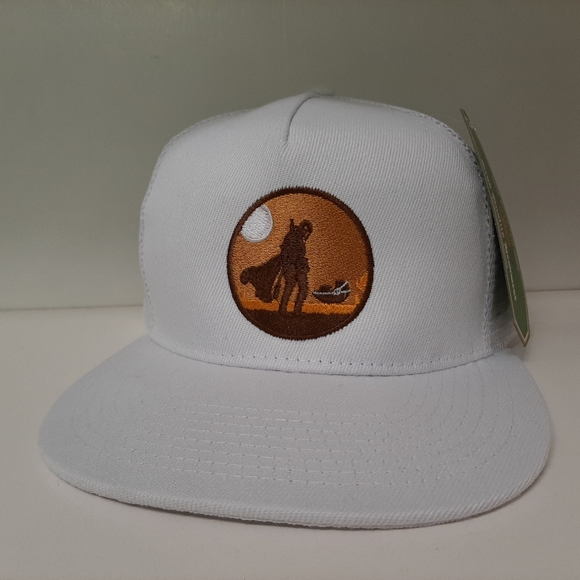 Mandalorian Mesh Snapback Flat Brim Cap Hat - Picture 2 of 4